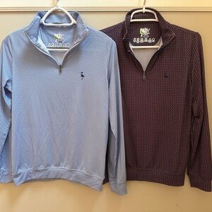 Tailorbyrd Kids Blue and Burgundy Perf Quarter-Zips Size L